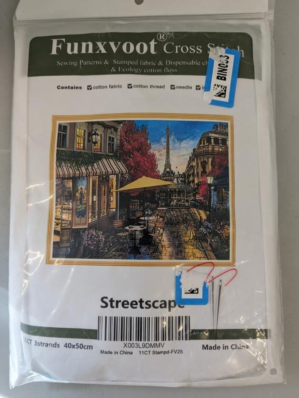 Streetscape Cross Stitch Kit 15 3/4" x 19 1/2" Funxvoot -022402